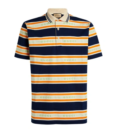 Shop Gucci Striped Logo Polo Shirt