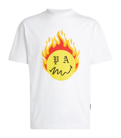 Shop Palm Angels Cotton Burning Head T-shirt