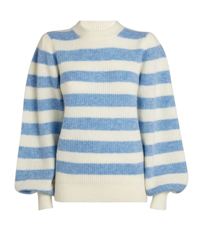 Shop Ganni Heather Striped Sweater