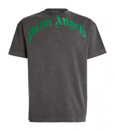 Shop Palm Angels Cotton Logo T-shirt