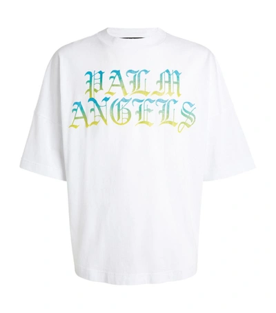 Shop Palm Angels Cotton Multicoloured Logo T-shirt