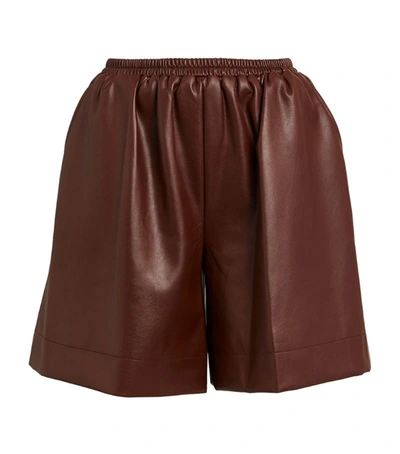 Shop Staud Faux Leather Clark Shorts