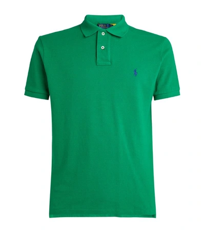 Shop Polo Ralph Lauren Cotton Mesh Custom-fit Polo Shirt In Green