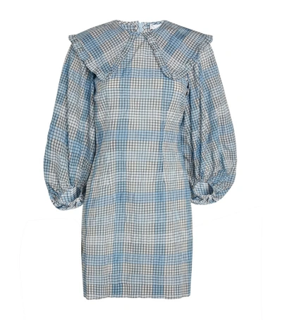 Shop Ganni Seersucker Check Mini Dress