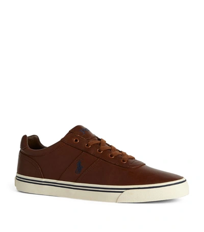 Shop Polo Ralph Lauren Leather Hanford Sneakers