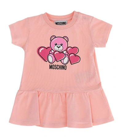 Shop Moschino Kids Teddy Bear Love Hearts Dress (3-36 Months)