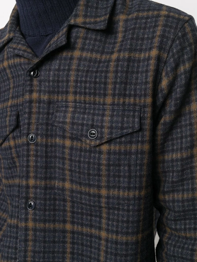 Shop Officine Generale Check Button-up Shirt In Blue