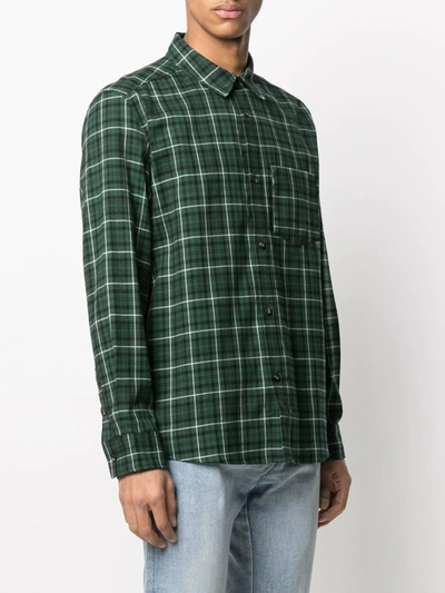 Shop A.p.c. Check Button-up Shirt In Green