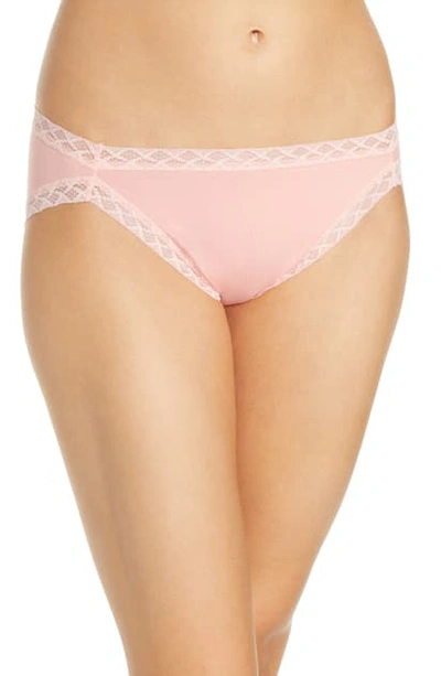 Shop Natori Bliss Cotton French Cut Briefs In Peach Pink