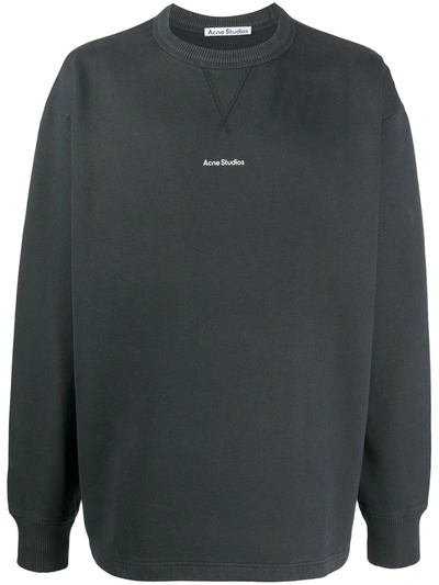 Shop Acne Studios Logo Sweatshirt In Black