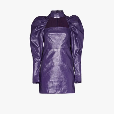 Shop Rotate Birger Christensen Kaya Cutout Mini Dress In Purple
