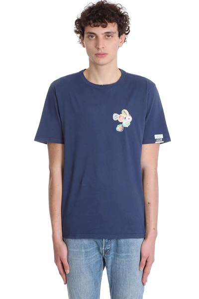 Shop Golden Goose Adamo T-shirt In Blue Cotton