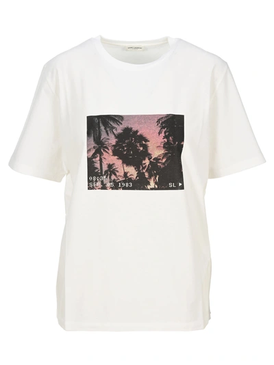 Shop Saint Laurent Sunset T-shirt In White Multi