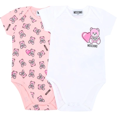 MOSCHINO MULTICOLOR SET FOR BABYGIRL WITH TEDDY BEAR 11680317