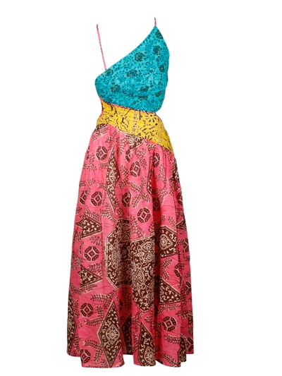 Shop Zimmermann Lulu Asymmetric Ruched Dress In Multicolour