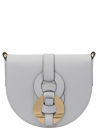 Shop Chloé Darryl Saddle Small Bag In Grey