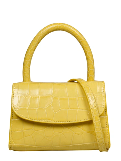 Shop By Far Mini Croco Embossed Bag In Yellow & Orange