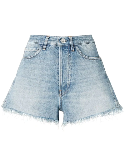 Shop 3x1 Distressed Denim Shorts In Blue