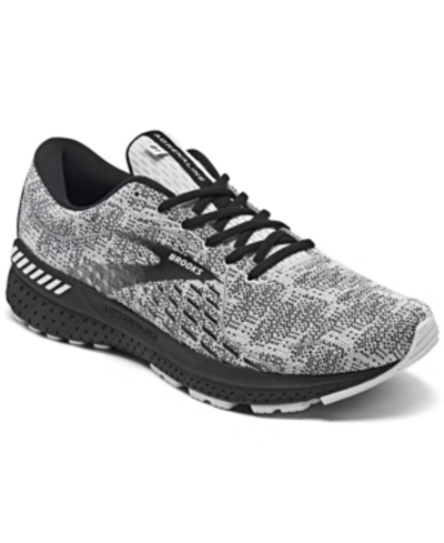 Shop Brooks Men's Adrenaline Gts 21 Running Sneakers From Finish Line In White, Gray