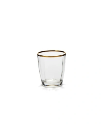 Shop Vietri Optical Gold Double Old Fashioned Glass In Clear
