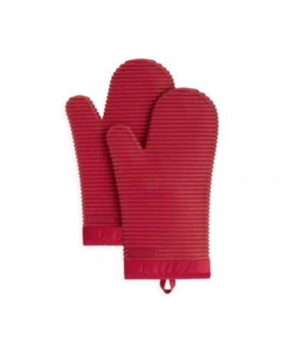 Kitchenaid Ribbed Soft Silicone 2-pc. Oven Mitt Set In Passion Red