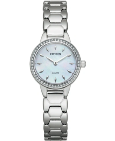 Shop Citizen Women's Quartz Stainless Steel Bracelet Watch 24mm In Silver