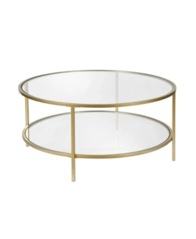Shop Hudson & Canal Sivil Coffee Table With Glass Shelf In Gold-tone