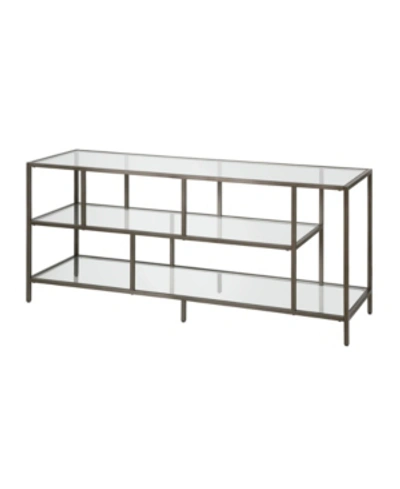 Shop Hudson & Canal Winthrop Tv Stand With Glass Shelves In Gray