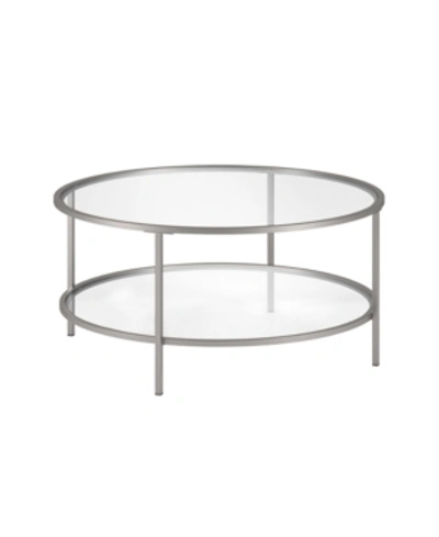 Shop Hudson & Canal Sivil Coffee Table With Glass Shelf In Silver-tone