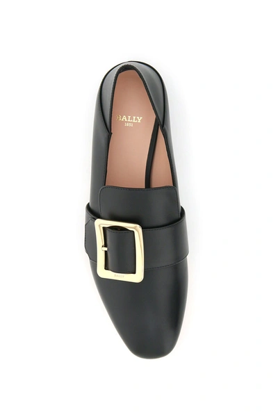 Shop Bally Janelle Leather Loafers In 0100 Black
