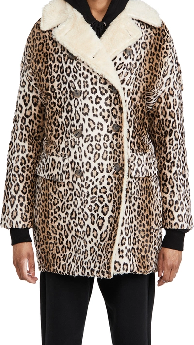 Shop R13 Hunting Coat In Tan Leopard