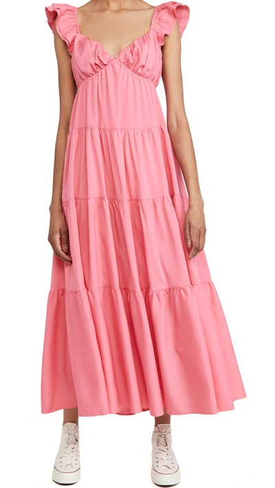 Shop English Factory Ruffle Sleeve Maxi Dress Pink