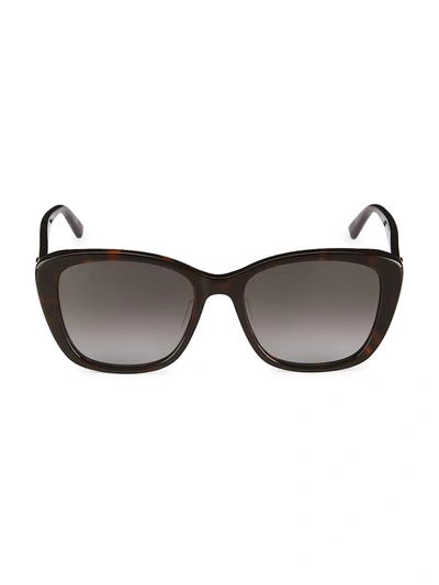 Shop Bottega Veneta Minimalist 55mm Cat Eye Sunglasses In Havana