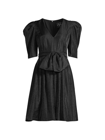Shop Black Halo Zevi Puff-sleeve Cocktail Dress In Black