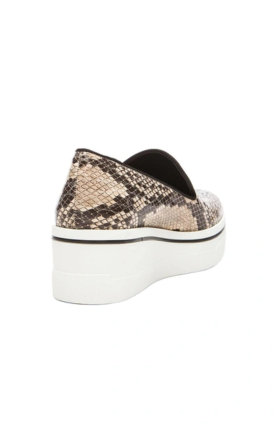 Shop Stella Mccartney Python Embossed Faux Leather Creepers In Dust & Black