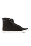 LANVIN High Top Suede Trainers In Black