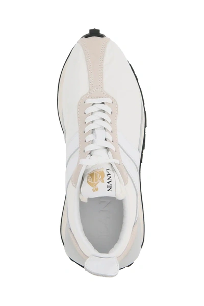 Shop Lanvin Bumper Sneakers In White,beige,grey