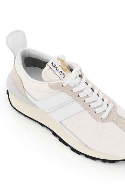 Shop Lanvin Bumper Sneakers In White,beige,grey