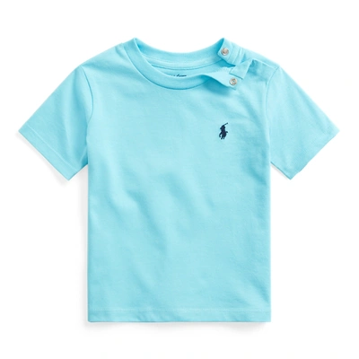 Shop Ralph Lauren Cotton Jersey Crewneck Tee In French Turquoise