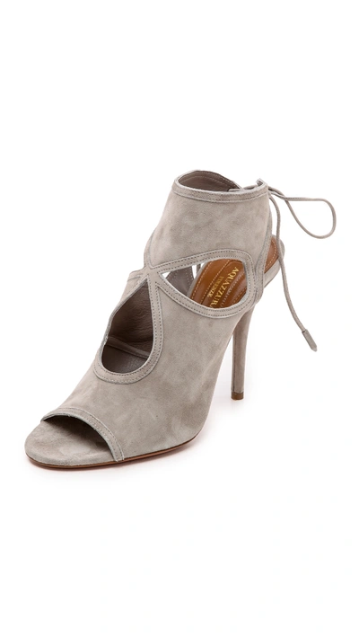 Shop Aquazzura Sexy Thing Cutout Sandals In Light Grey