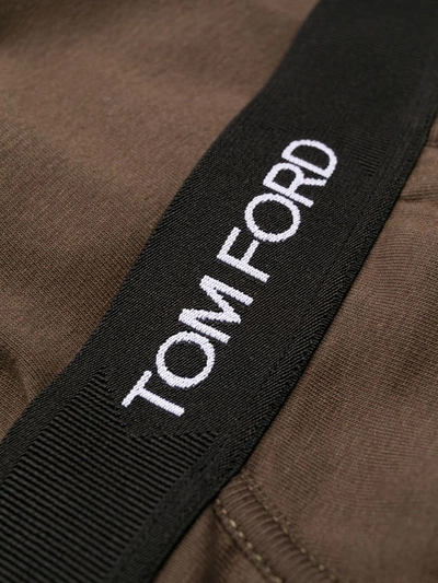 Shop Tom Ford Logo Waistband Briefs In Green