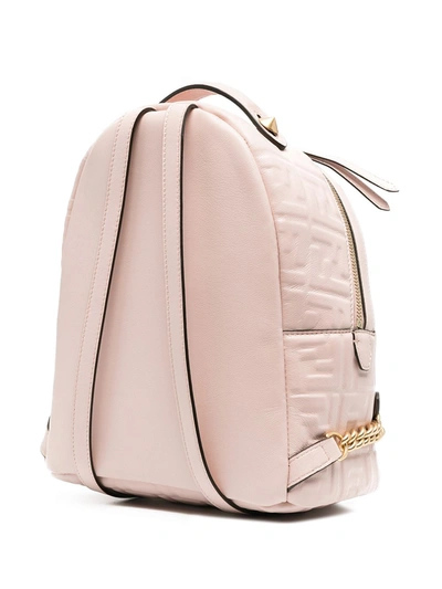Shop Fendi Logo-embossed Backpack In F1d4d Rosa Quarzo+ovibr