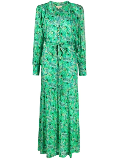 Shop Melissa Odabash Fern-print Maxi Dress In Green