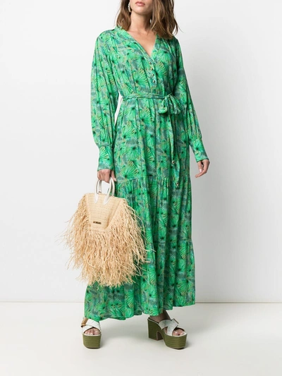 Shop Melissa Odabash Fern-print Maxi Dress In Green