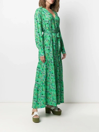 Shop Melissa Odabash Fern-print Maxi Dress In Green