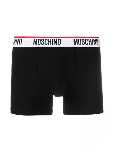 Shop Moschino Logo-waistband Three-pack Boxers In White