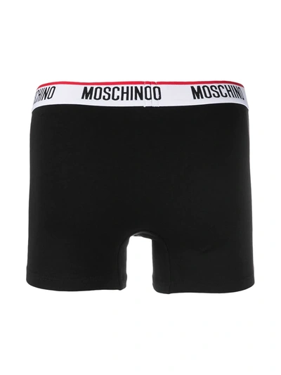 Shop Moschino Logo-waistband Three-pack Boxers In White