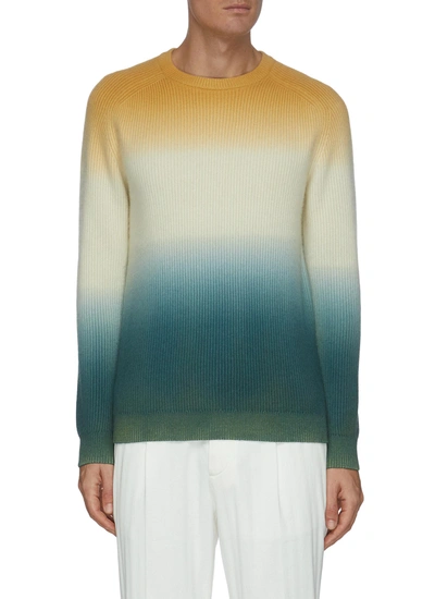 Shop Dreyden Horizontal Gradient Rib Knit Cashmere Sweater