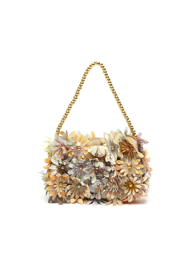 Shop Vanina 'inflorescence' Floral Baguette Shoulder Bag In Multi-colour