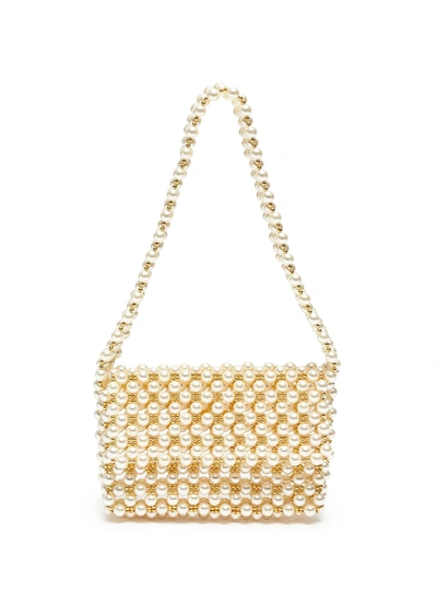 Shop Vanina 'pearl Mist' Baguette Shoulder Bag In Neutral